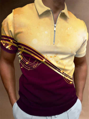 Men's Gradient Character Polo Shirt