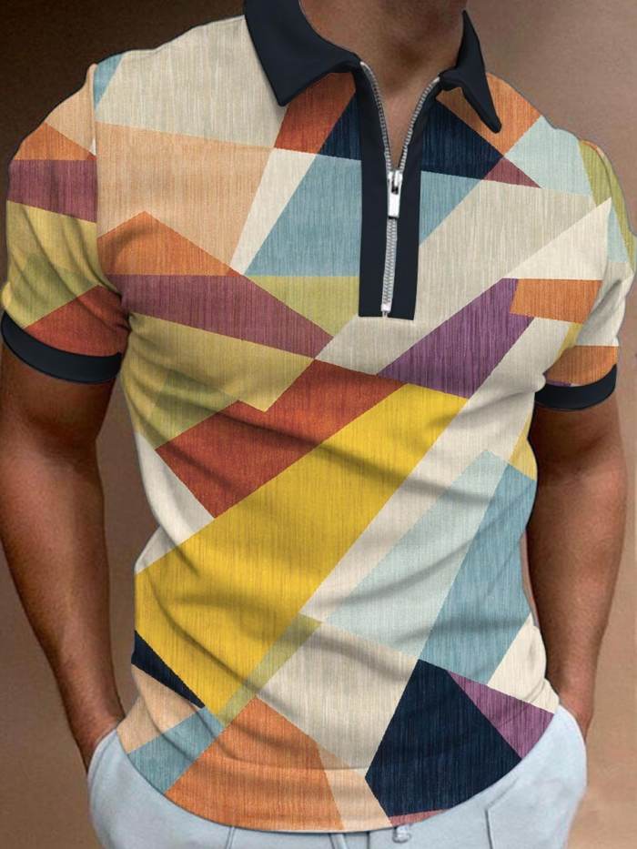 Men's Art Print Polo Shirt