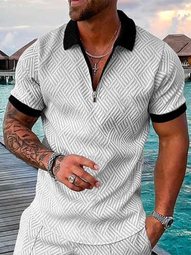 Men's Casual Printed Polo Shirt