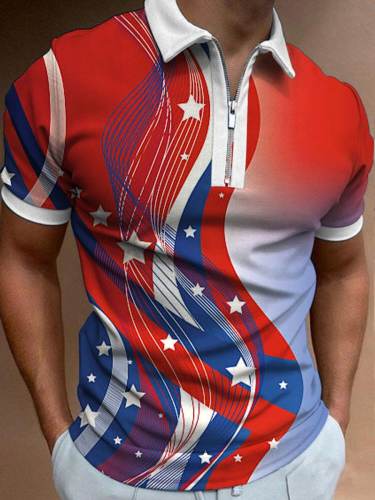 Men's 4th Of July Star Art Patterns Polo Shirt