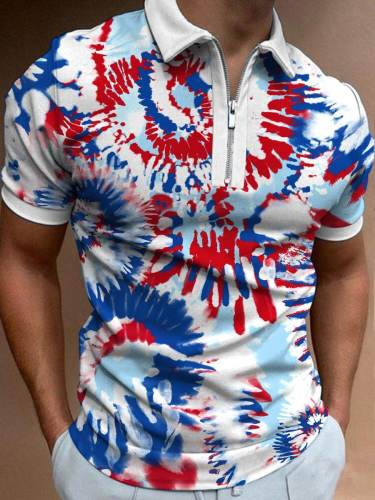Men's 4th Of July Tie-Dye Art Patterns Polo Shirt