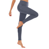 Solid Color Pocket High Waist Yoga Leggings 