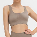 Pure Color Women Yoga Cropped Tank Top