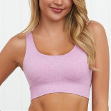 Pure Color Women Yoga Cropped Tank Top