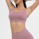 Pure Color Women Yoga Cropped Tank Top