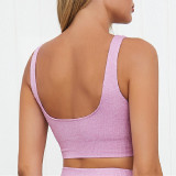 Pure Color Women Yoga Cropped Tank Top