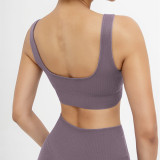 Pure Color Women Yoga Cropped Tank Top