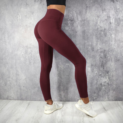 Solid Color Yoga Pants High Waist Leggings