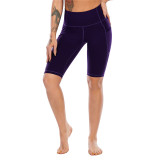 High Waist Tummy Control Workout Yoga Shorts With Pockets