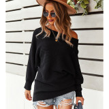 Sexy Solid Loose Off Shoulder Sweater