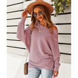 Sexy Solid Loose Off Shoulder Sweater