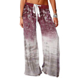Outdoor Yoga Trousers Leisure Printed Wide Leg Pants