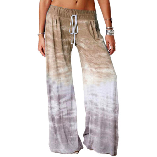 Outdoor Yoga Trousers Leisure Printed Wide Leg Pants