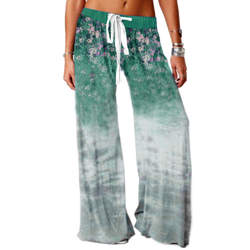 Outdoor Yoga Trousers Leisure Printed Wide Leg Pants