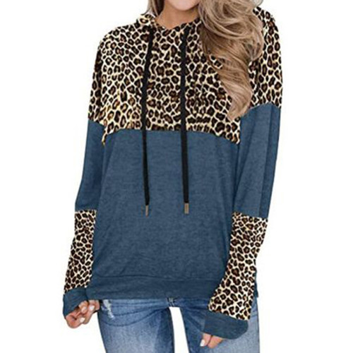 Leopard Print Hoodie Long Sleeve Sweatshirt