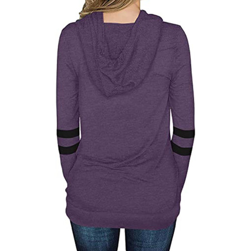 Solid Color Hoodie Pocket Long Sleeve Sweatshirt