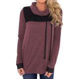Drawstring Long Sleeve Loose Pullover Sweatshirt Tops