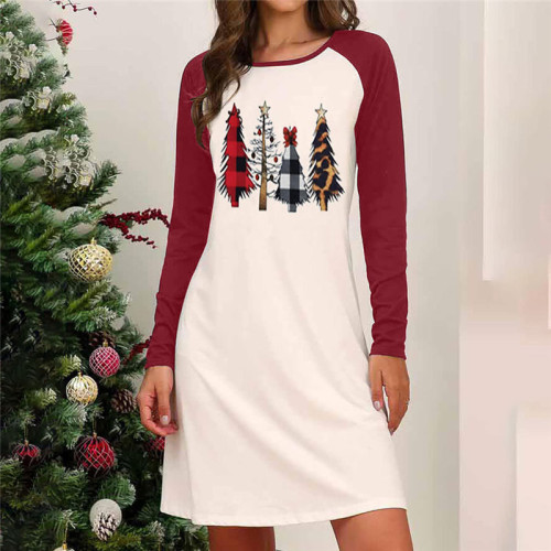 Women Loose Long Sleeve Christmas Dress