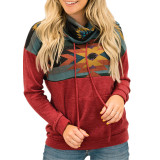 Sun Totem Printed National Style High Neck Hoodie