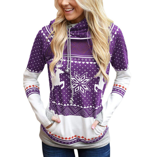 Women Plus Size Christmas Hoodie With Pocket