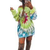 Tie Dyed Crew Neck Long Sleeve T-shirt