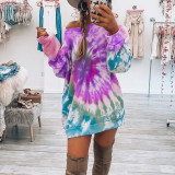 Tie Dyed Crew Neck Long Sleeve T-shirt