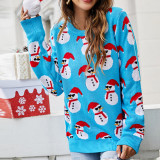 Pullover Long Sleeve Cute Little Snowman Christmas Sweater