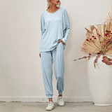 Solid Color Long Sleeve Loose Casual Suit