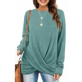 Twisted Round Neck Casual Long Sleeve T-Shirt