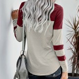Casual Slim Striped Long Sleeve T-shirt