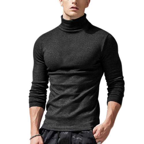 Men's High Neck Long Sleeve T Shirt