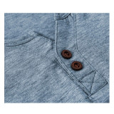 Men's Button Front Long Sleeve T Shirt