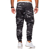 Men's Camouflage Overalls Elastic Waist Pants