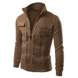 Men's Solid Color Casual Workwear Jacket Cardigan Jacket
