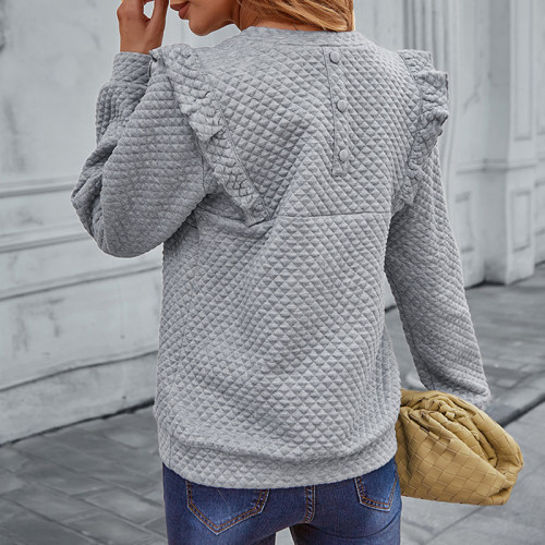 Solid Color Long Sleeve Loose Casual Sweatshirts