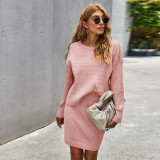 Solid Two Pieces Bodycon Sweater Dress
