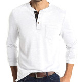 Men's Round Neck Long Sleeve Henry T Shirt