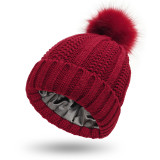 Solid Color Ribbed Pom Knit Hat