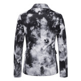 Men Tie Dye Print Slim Business Suit Jackets