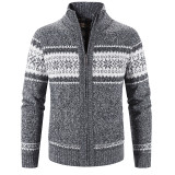 Mens Cardigan Sweaters Fashion Printed Jacket Coat