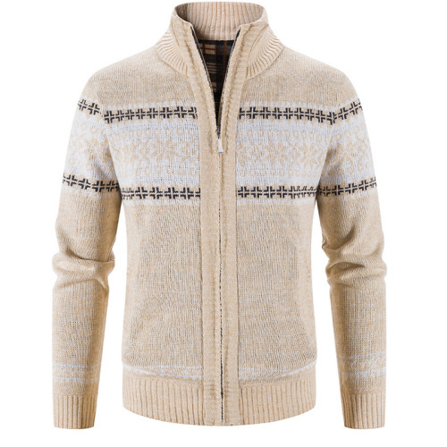 Mens Cardigan Sweaters Fashion Printed Jacket Coat