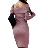 Sexy Off Shoulder Long Sleeve Bodycon Dress