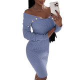 Sexy Off Shoulder Long Sleeve Bodycon Dress