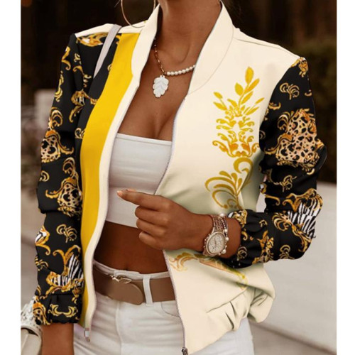 Fashion Zip-up Long Sleeve Jacket