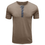 Casual Button Short Sleeve T Shirt for Men