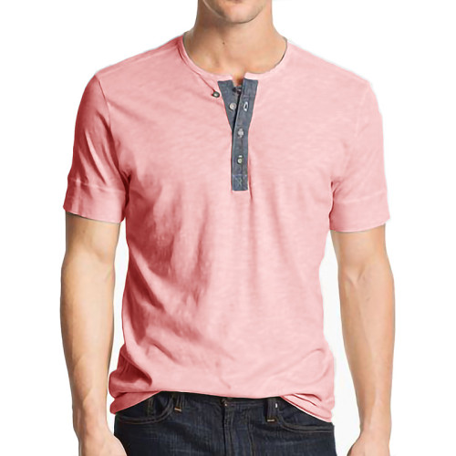 Casual Button Short Sleeve T Shirt for Men