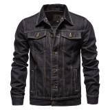 Men's Denim Jacket Cotton Casual Slim Jacket Coat