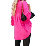Solid Color Loose Blouse Short Sleeve Tops Shirts