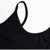 Black Ribbed Sleeveless Bodycon Jumpsuit