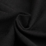 Black Single Shoulder Short Sleeve Jumpsuit